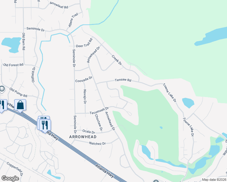map of restaurants, bars, coffee shops, grocery stores, and more near 357 Hillabee Drive in Montgomery