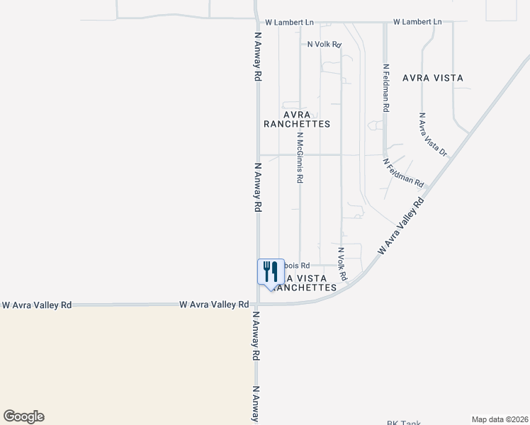 map of restaurants, bars, coffee shops, grocery stores, and more near 9840 North Anway Road in Marana