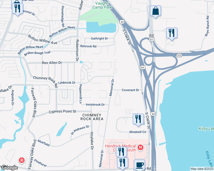 map of restaurants, bars, coffee shops, grocery stores, and more near 2301 Hilton Head in Abilene