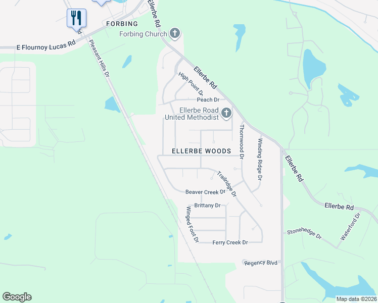 map of restaurants, bars, coffee shops, grocery stores, and more near 311 Hidden Hollow Drive in Shreveport