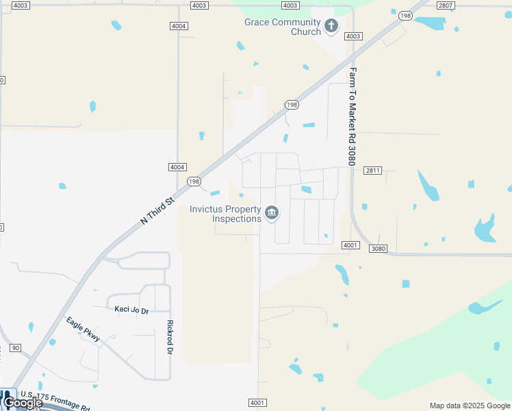 map of restaurants, bars, coffee shops, grocery stores, and more near 2921 Emma Lane in Mabank