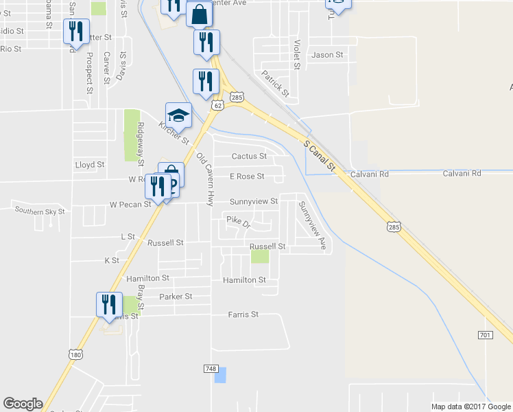map of restaurants, bars, coffee shops, grocery stores, and more near 407 Sunnyview Street in Carlsbad