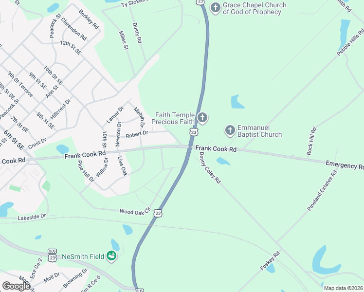 map of restaurants, bars, coffee shops, grocery stores, and more near 295 Frank Cook Road in Cochran