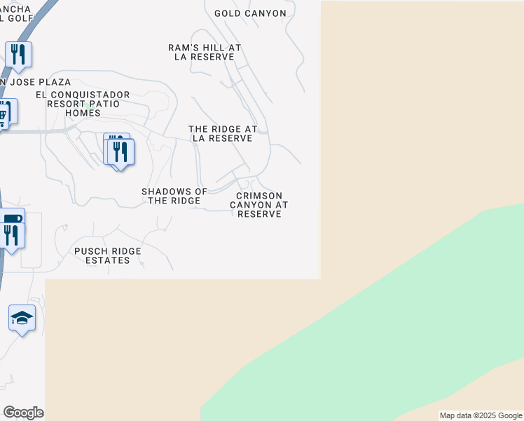 map of restaurants, bars, coffee shops, grocery stores, and more near 1650 East Crimson Canyon Place in Tucson
