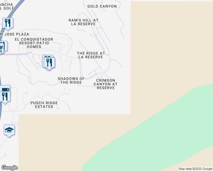 map of restaurants, bars, coffee shops, grocery stores, and more near 1650 East Crimson Canyon Place in Tucson
