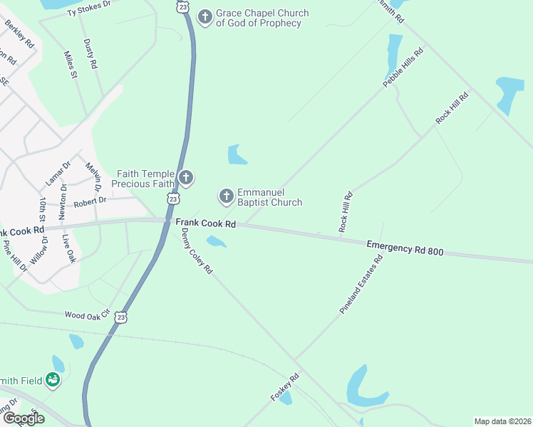 map of restaurants, bars, coffee shops, grocery stores, and more near Emergency Road 800 in Cochran