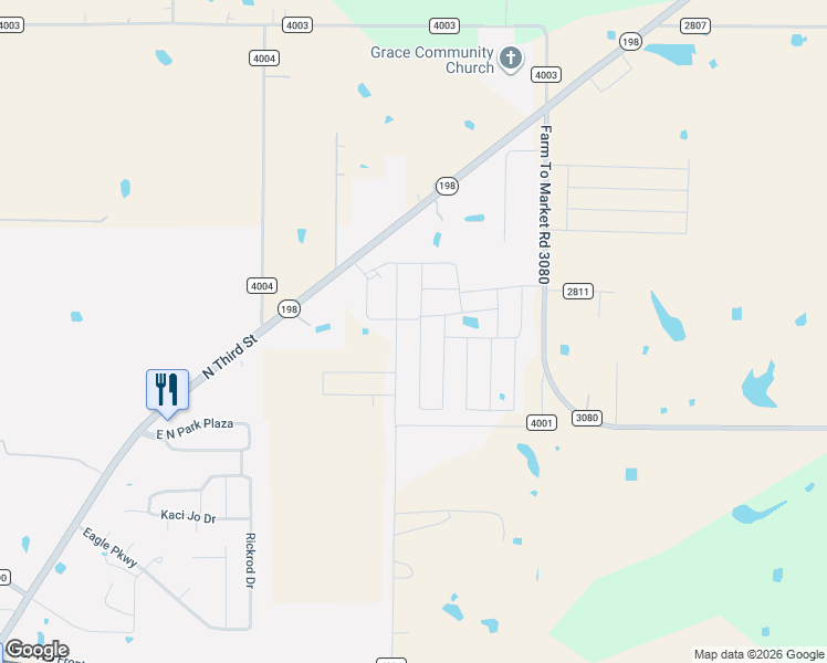 map of restaurants, bars, coffee shops, grocery stores, and more near 2921 Emma Lane in Mabank