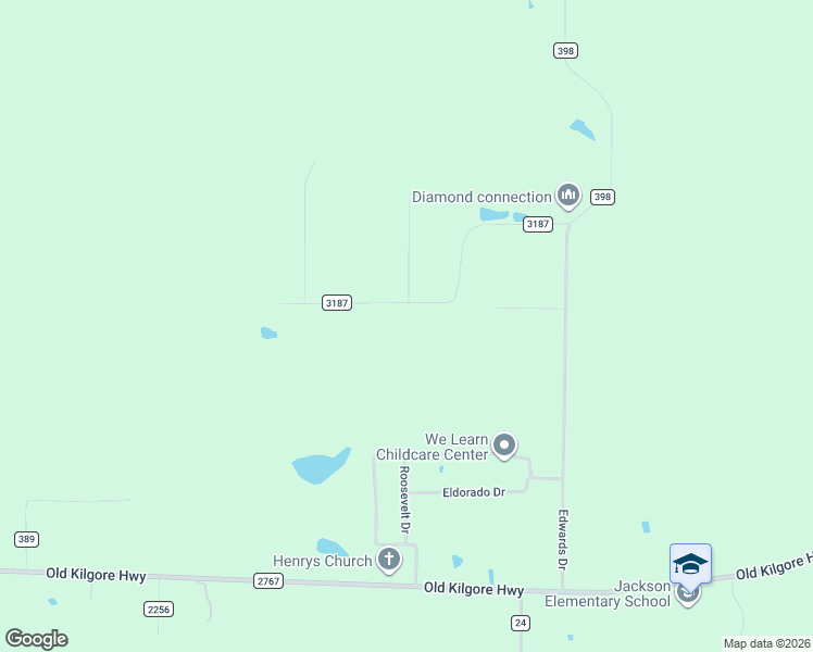 map of restaurants, bars, coffee shops, grocery stores, and more near 15829 Shady Creek Road in Tyler