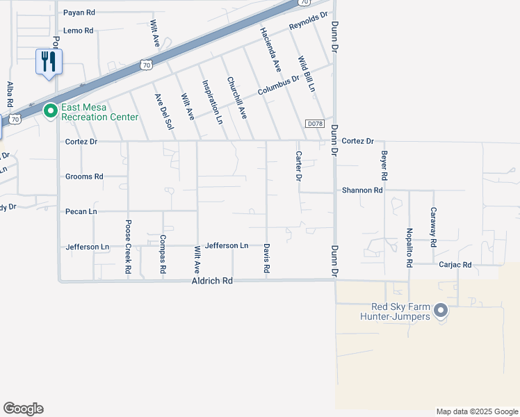 map of restaurants, bars, coffee shops, grocery stores, and more near 4903-5001 Davis Rd in Las Cruces