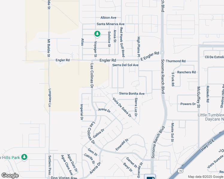 map of restaurants, bars, coffee shops, grocery stores, and more near 3502 Calle de Sierra in Las Cruces