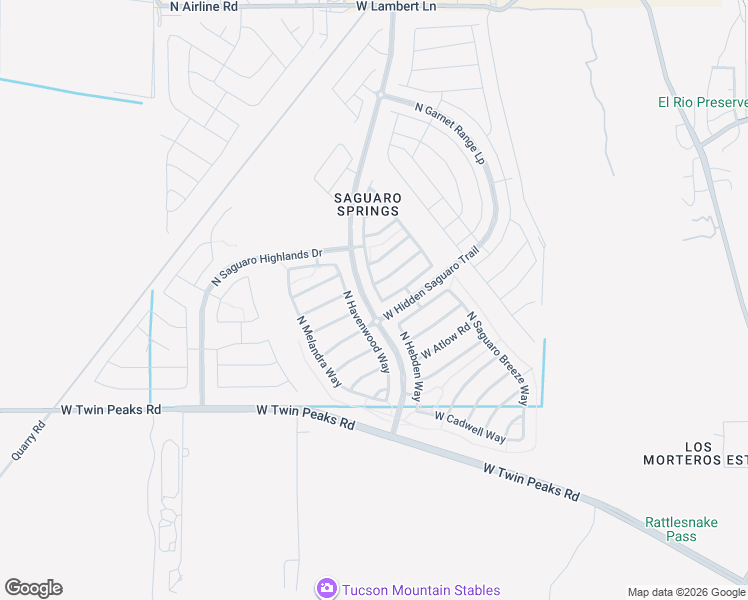 map of restaurants, bars, coffee shops, grocery stores, and more near 9811 North Fulbrook Way in Marana