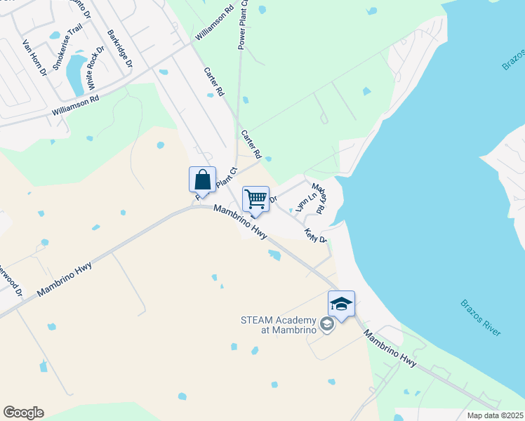 map of restaurants, bars, coffee shops, grocery stores, and more near 3605 Mandy Drive in Granbury