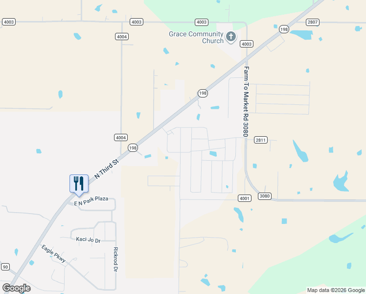 map of restaurants, bars, coffee shops, grocery stores, and more near 3011 Morris Road in Mabank