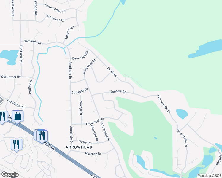 map of restaurants, bars, coffee shops, grocery stores, and more near 141 Tensaw Road in Montgomery