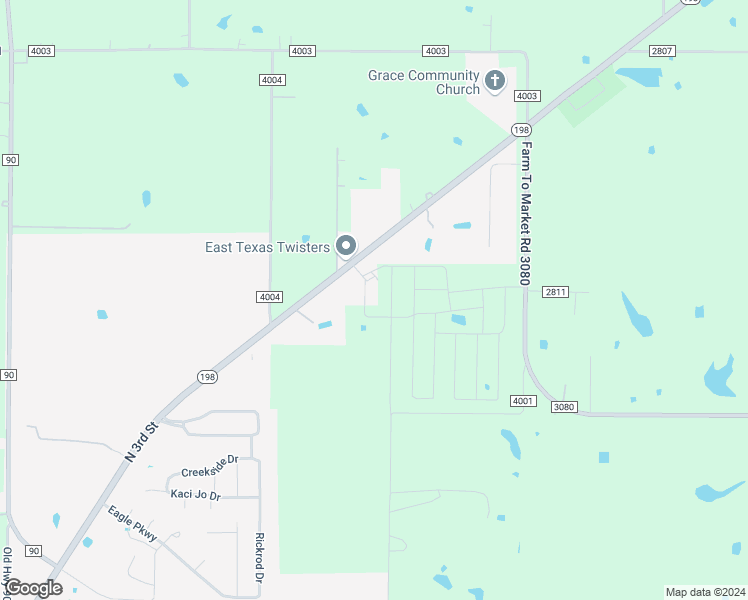 map of restaurants, bars, coffee shops, grocery stores, and more near 3011 Morris Road in Mabank