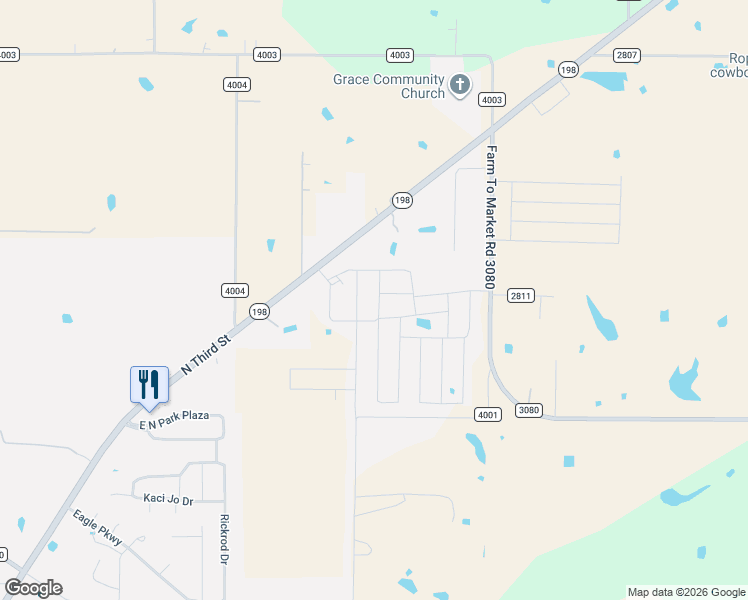 map of restaurants, bars, coffee shops, grocery stores, and more near 3011 Morris Road in Mabank