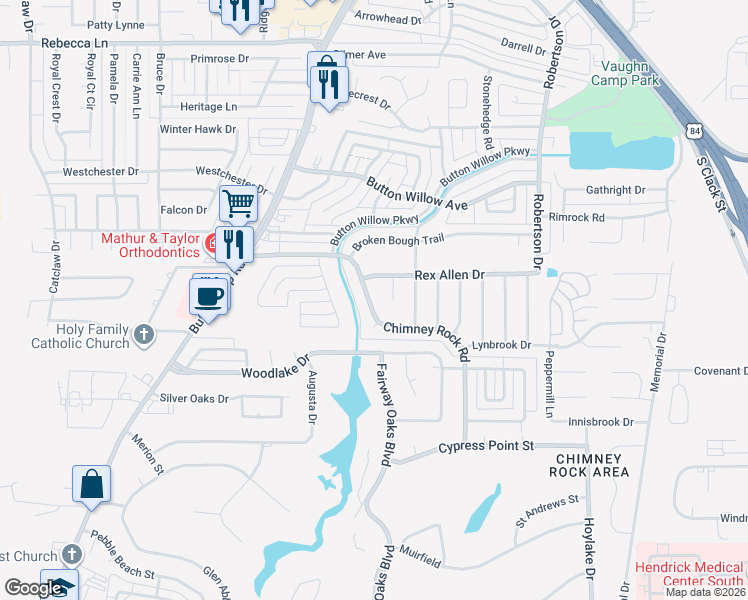 map of restaurants, bars, coffee shops, grocery stores, and more near 3066 Chimney Rock Road in Abilene