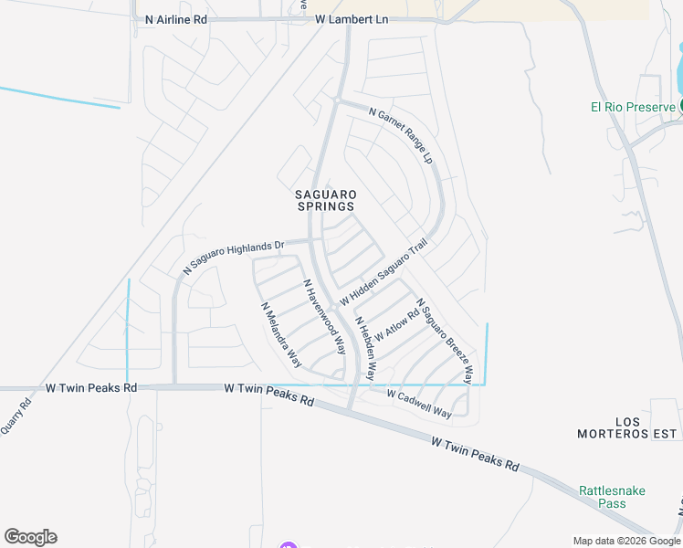 map of restaurants, bars, coffee shops, grocery stores, and more near 9811 North Fulbrook Way in Marana