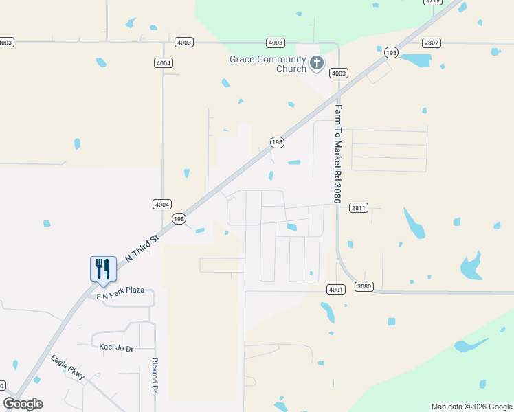 map of restaurants, bars, coffee shops, grocery stores, and more near 3011 Morris Road in Mabank