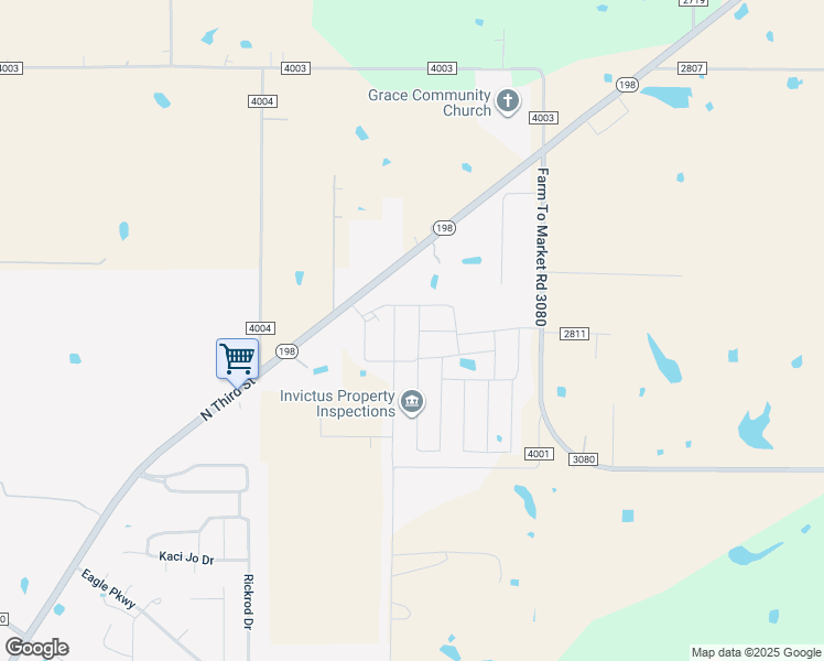 map of restaurants, bars, coffee shops, grocery stores, and more near 3011 Morris Road in Mabank