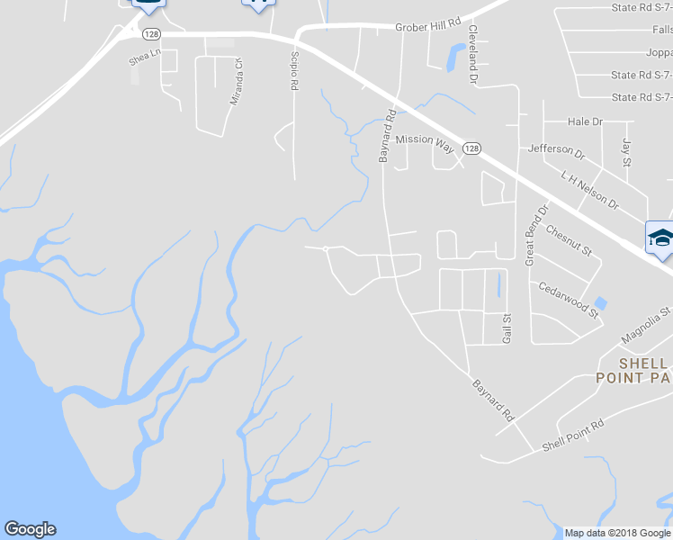 map of restaurants, bars, coffee shops, grocery stores, and more near 205 Willow Point Road in Beaufort