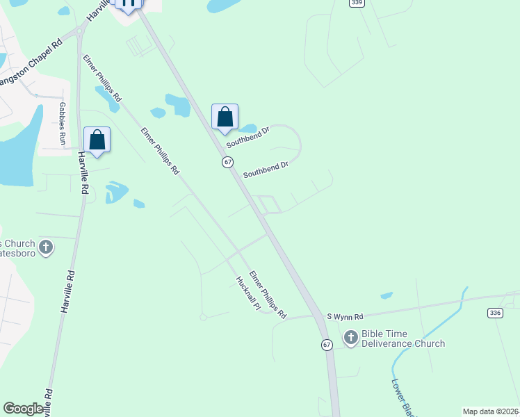 map of restaurants, bars, coffee shops, grocery stores, and more near 3 Paradise CV in Statesboro