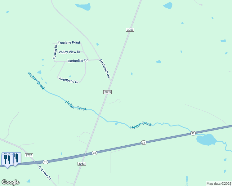 map of restaurants, bars, coffee shops, grocery stores, and more near 3387 Farm to Market Road 3053 in Kilgore