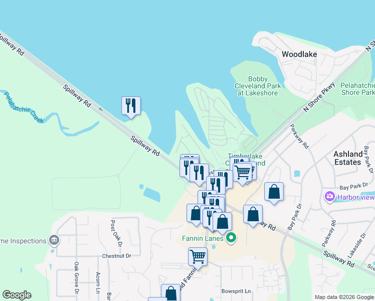 map of restaurants, bars, coffee shops, grocery stores, and more near 25 Savannah Circle in Brandon