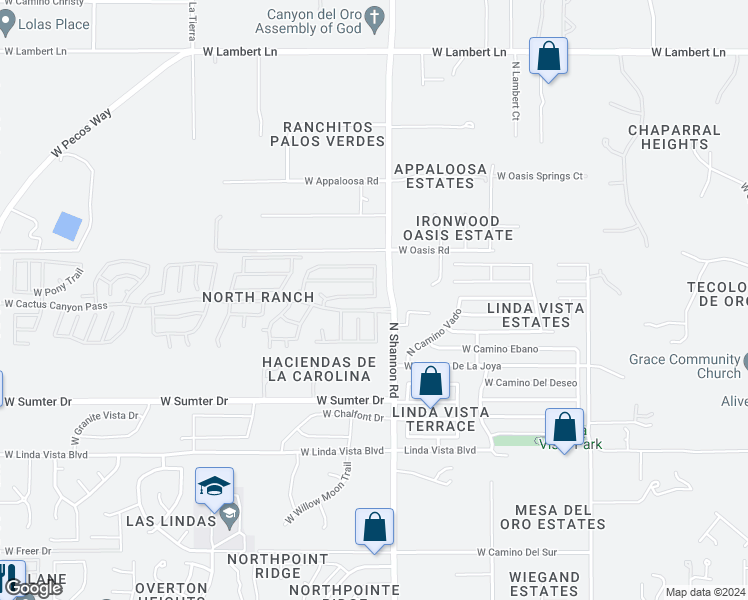map of restaurants, bars, coffee shops, grocery stores, and more near 2947 West Sawmill Spring Trail in Tucson