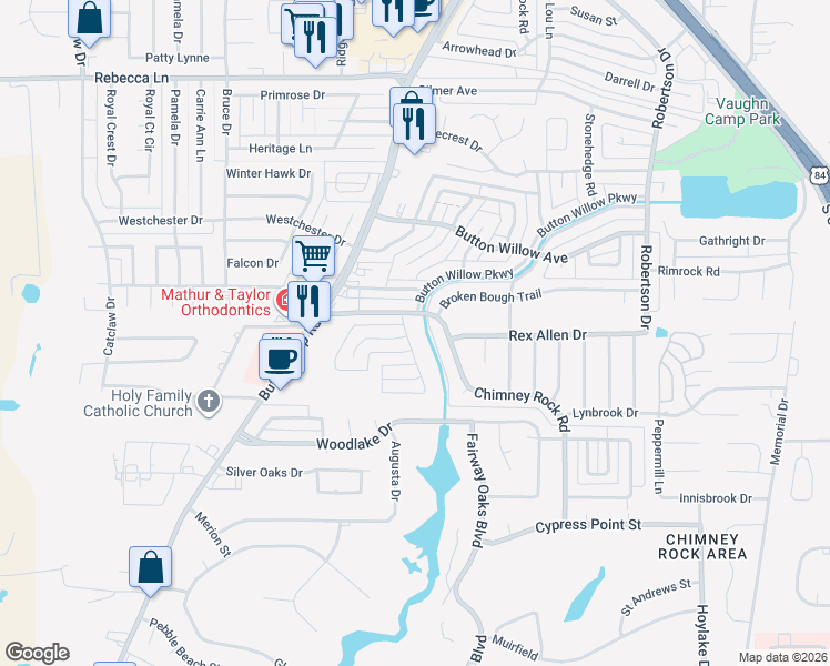 map of restaurants, bars, coffee shops, grocery stores, and more near 5209 Hunters Circle in Abilene
