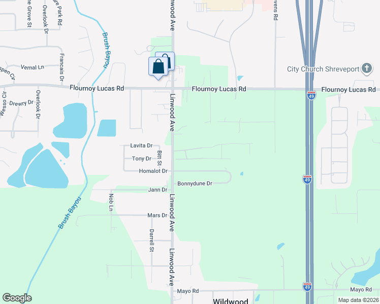 map of restaurants, bars, coffee shops, grocery stores, and more near 377 Grand Rue in Shreveport