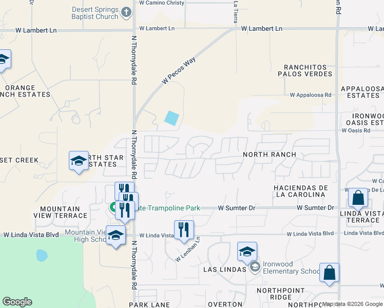 map of restaurants, bars, coffee shops, grocery stores, and more near 9907 North Woodstone Trail in Tucson