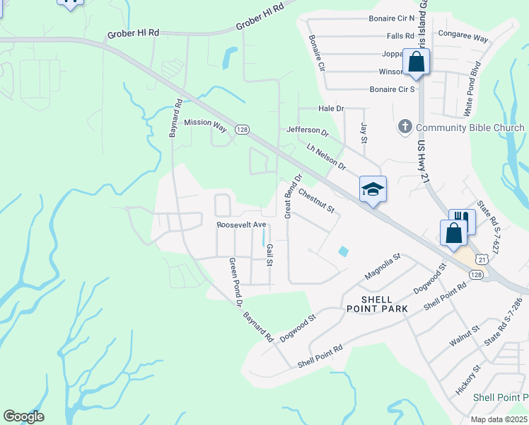 map of restaurants, bars, coffee shops, grocery stores, and more near 262 Admiration Avenue in Beaufort