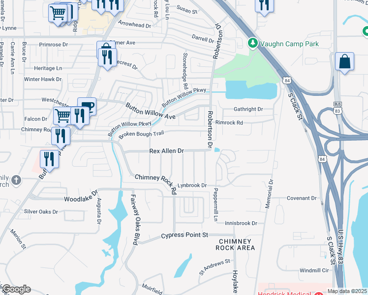 map of restaurants, bars, coffee shops, grocery stores, and more near 2918 Rex Allen Drive in Abilene