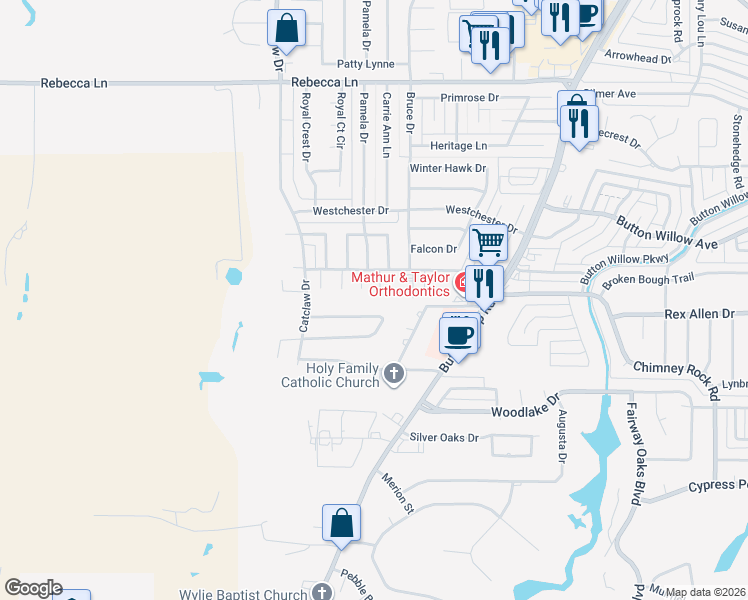map of restaurants, bars, coffee shops, grocery stores, and more near 4934 Terri Ann Circle in Abilene