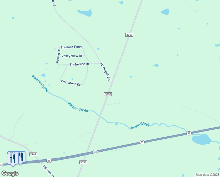 map of restaurants, bars, coffee shops, grocery stores, and more near 3387 Farm to Market Road 3053 in Kilgore