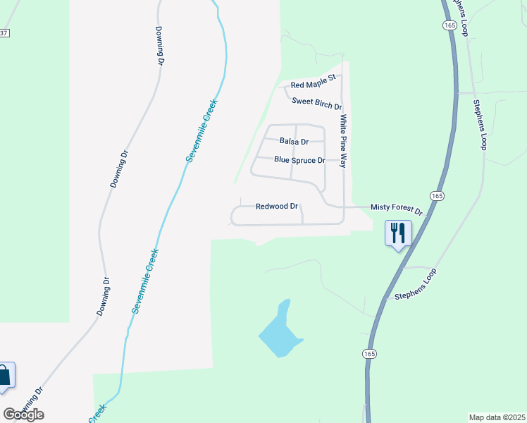 map of restaurants, bars, coffee shops, grocery stores, and more near 25 Redwood Drive in Phenix City