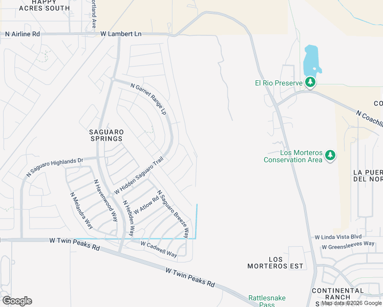 map of restaurants, bars, coffee shops, grocery stores, and more near 9930 North Blue Hibiscus Drive in Marana