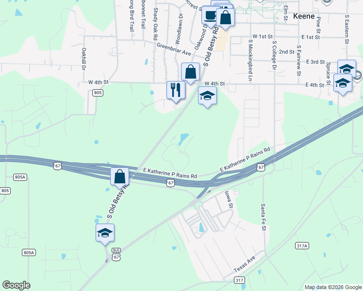 map of restaurants, bars, coffee shops, grocery stores, and more near 513 South Old Betsy Road in Keene