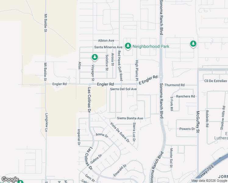map of restaurants, bars, coffee shops, grocery stores, and more near 3539 Sierra Del Sol Avenue in Las Cruces
