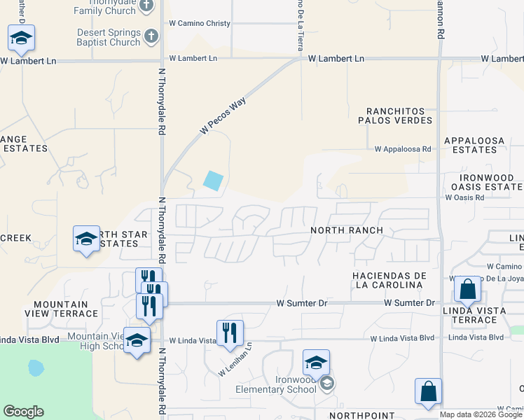 map of restaurants, bars, coffee shops, grocery stores, and more near 3516 West Sky Ridge Loop in Tucson