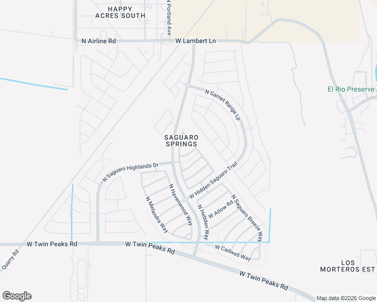 map of restaurants, bars, coffee shops, grocery stores, and more near 8927 West Fairpord in Marana