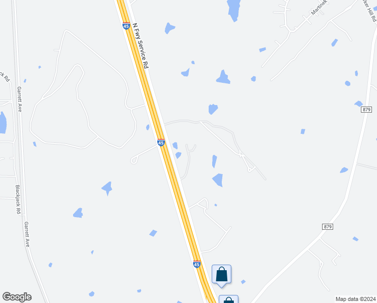 map of restaurants, bars, coffee shops, grocery stores, and more near 5554 Interstate 45 in Ennis