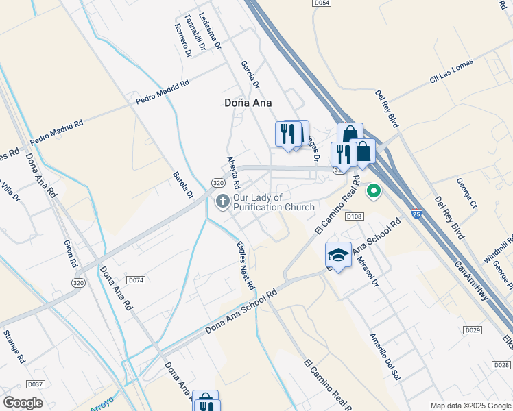 map of restaurants, bars, coffee shops, grocery stores, and more near in Doña Ana