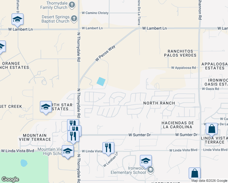 map of restaurants, bars, coffee shops, grocery stores, and more near 3552 West Sky Ridge Loop in Tucson