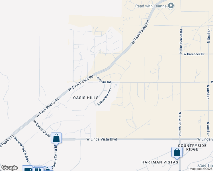 map of restaurants, bars, coffee shops, grocery stores, and more near 9976 North Crook Lane in Tucson