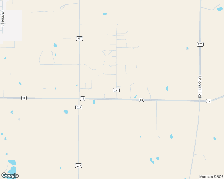 map of restaurants, bars, coffee shops, grocery stores, and more near 2925 County Road 281 in Baird