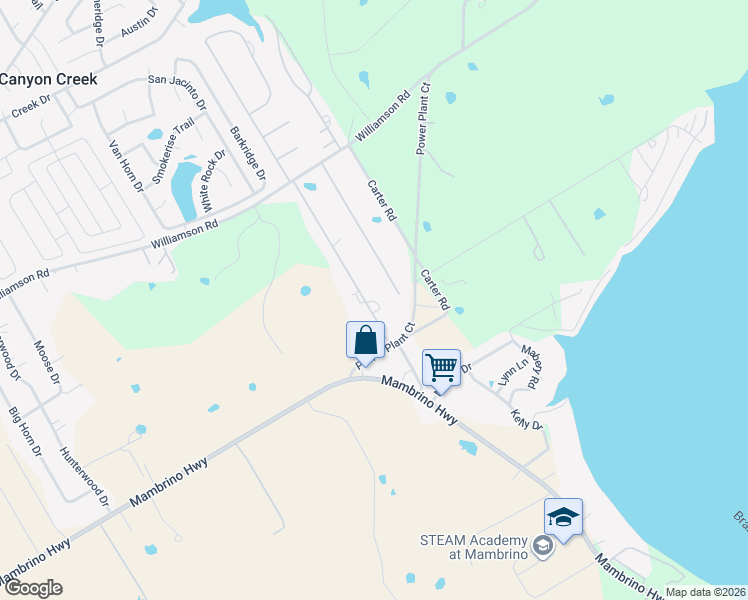map of restaurants, bars, coffee shops, grocery stores, and more near 6207 South Lakeside Hills Court in Granbury