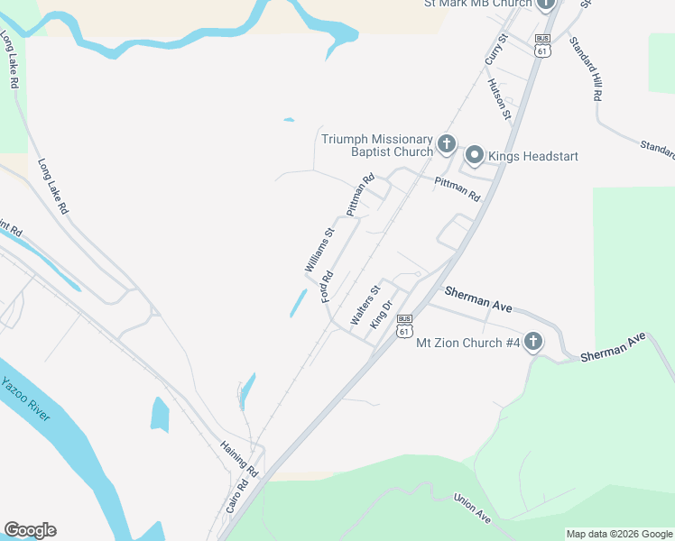 map of restaurants, bars, coffee shops, grocery stores, and more near 304 Ford Road in Vicksburg