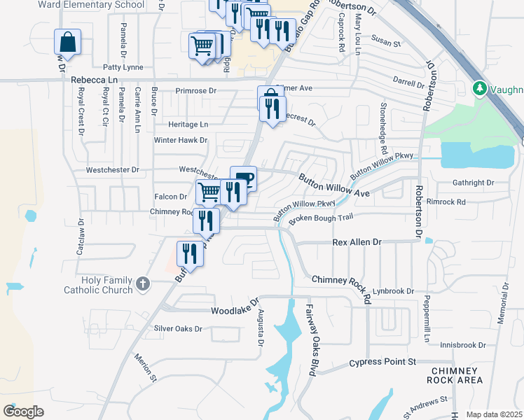 map of restaurants, bars, coffee shops, grocery stores, and more near 3182 Chimney Circle in Abilene